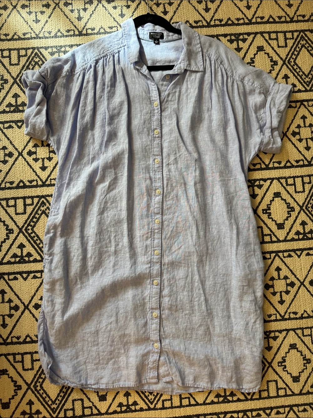 Baird McNutt Irish Linen for J. Crew Light Blue Linen Button-Down Dress